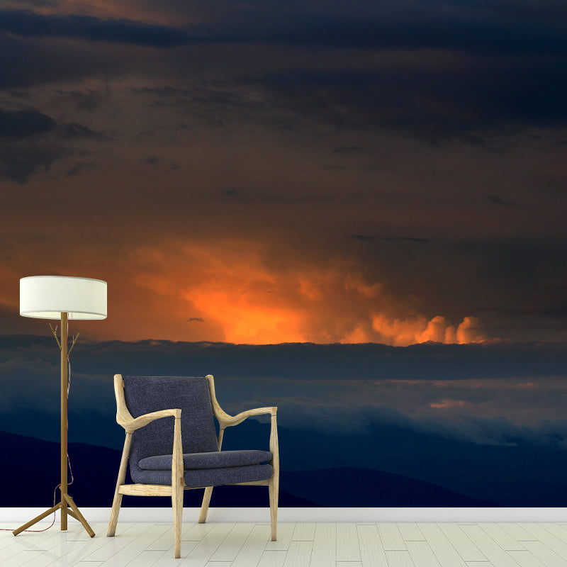 Cloudy Sky Mural Wallpaper Flower Wall Decor for Bedroom Living Room Bedroom