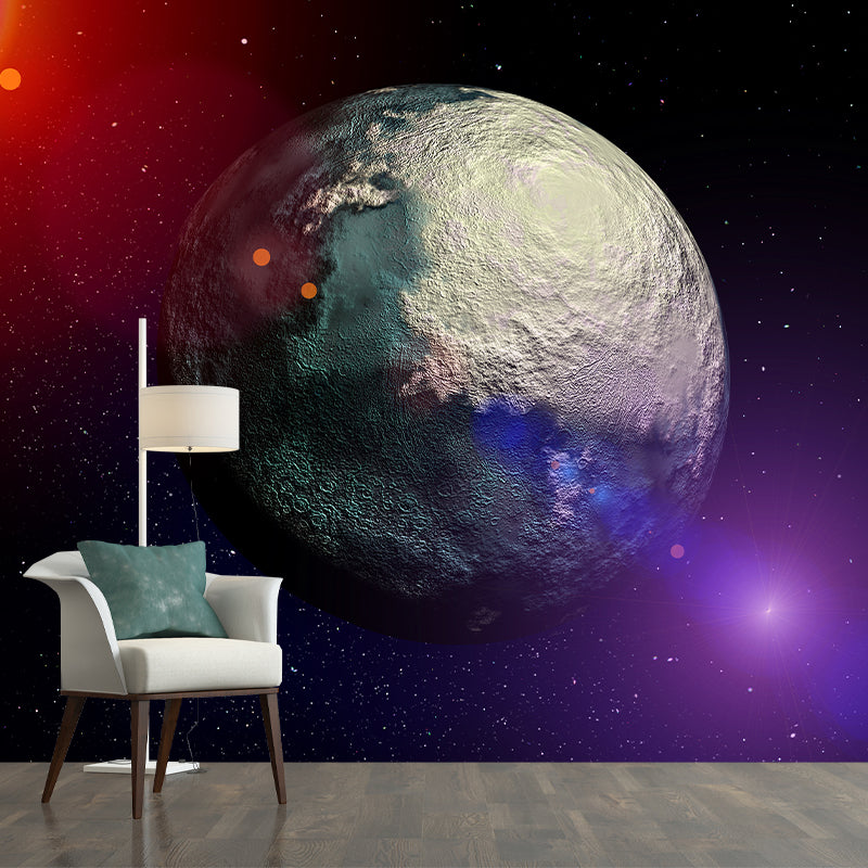 Outer Space Mural Decal for Indoor Decor Modern Boys Bedroom Wall Covering