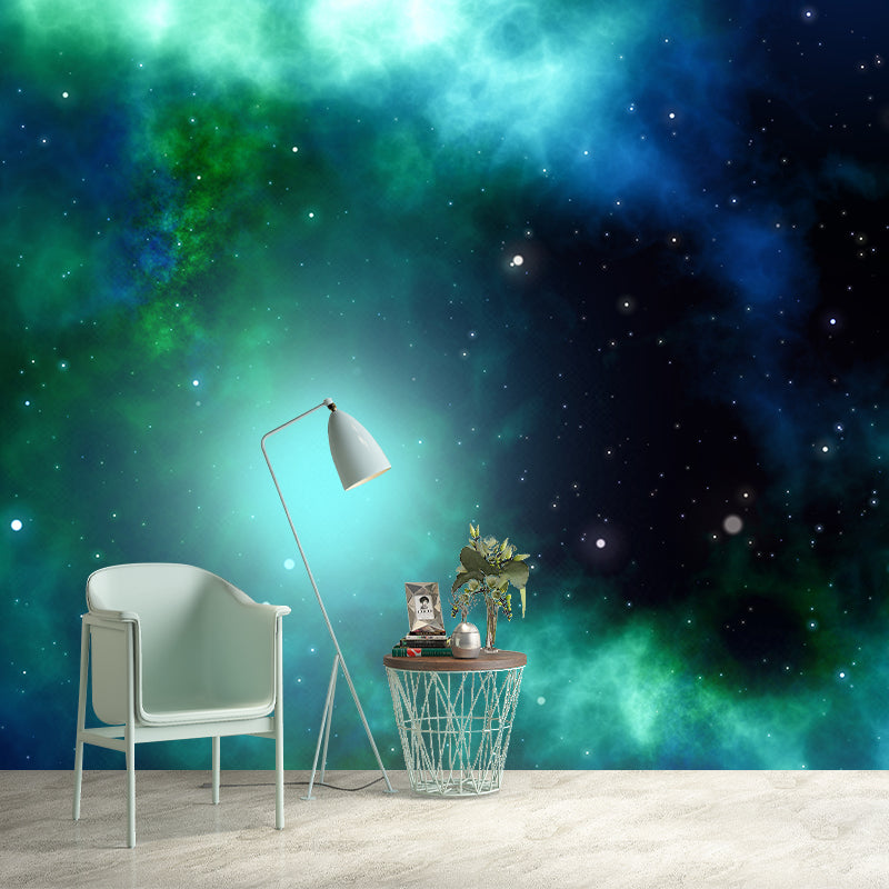 Modern Universe Waterproofing Wall Covering for Living Room, Custom Size Available