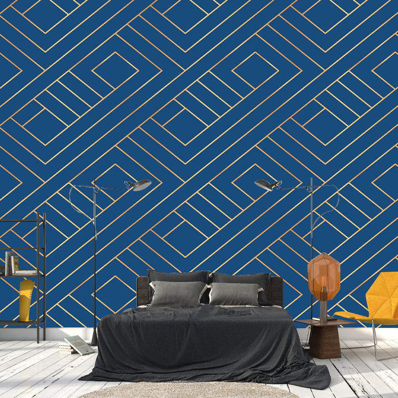 Geometry Mural Decal Modern Decorative for Study Room, Stain Resistant