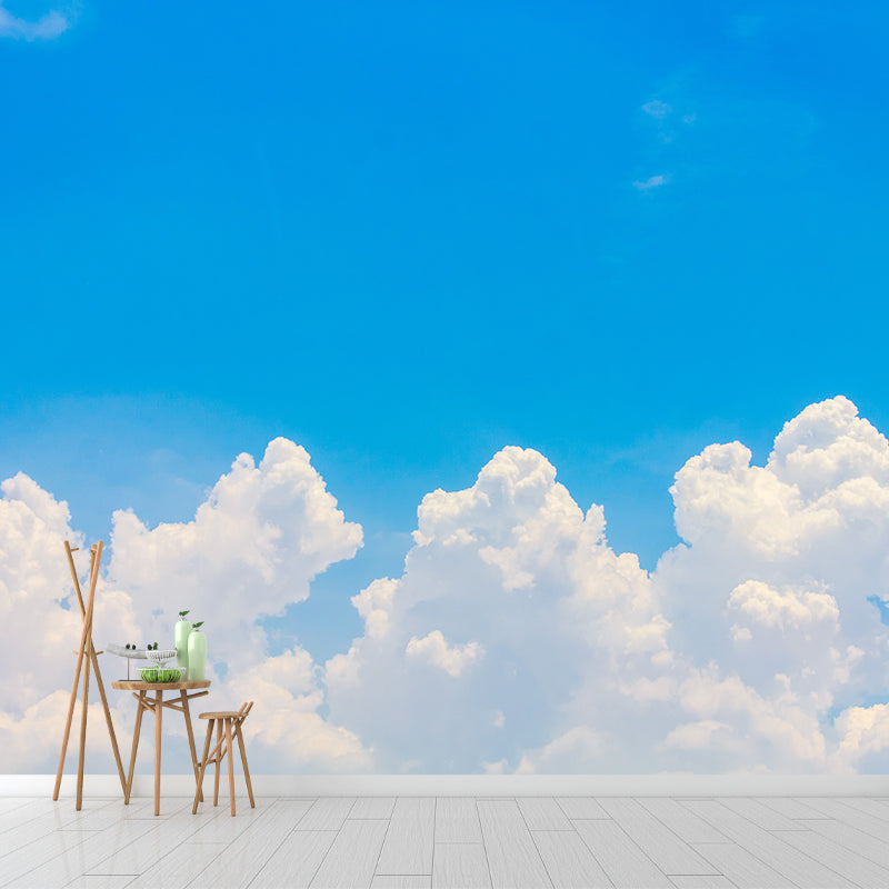 Bule Sky Landscape Removable Wall Mural for Gust Room, Moisture Resistant