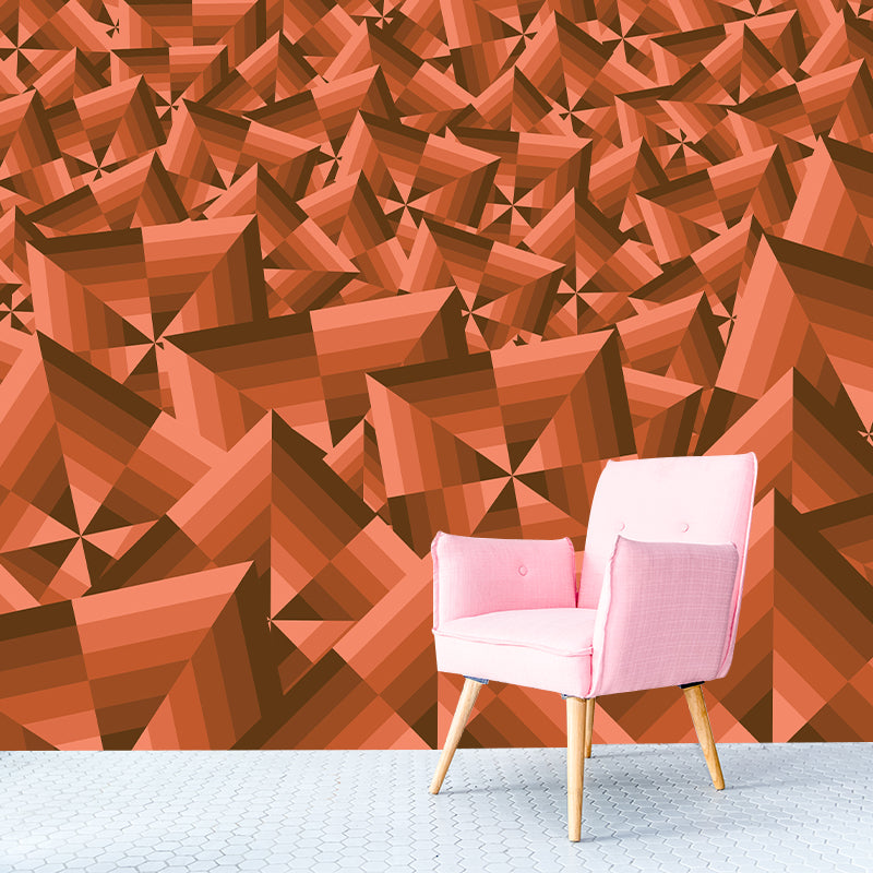 Geometry Mural Wallpaper Moisture Resistant Modernist Wall Decor for Home