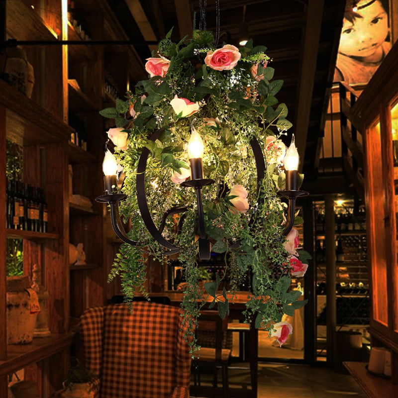 Candélabre industriel Pendre luminaire 5 bulbes LED Metal LED HOSGING LAMP Kit en vert pour restaurant