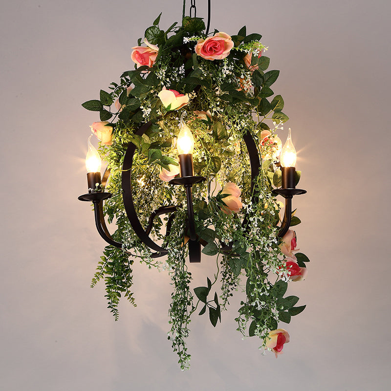 Candélabre industriel Pendre luminaire 5 bulbes LED Metal LED HOSGING LAMP Kit en vert pour restaurant