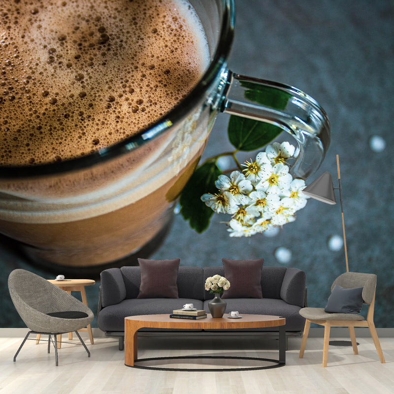 Coffee Mural Contemporary Style Wall Decor Coffee Shop Wall Murals, Waterproofing