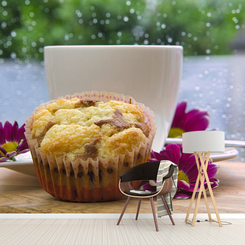 Sweet Pastry Mural Contemporary Style Wall Decor for Cake Shop, Water Resistant