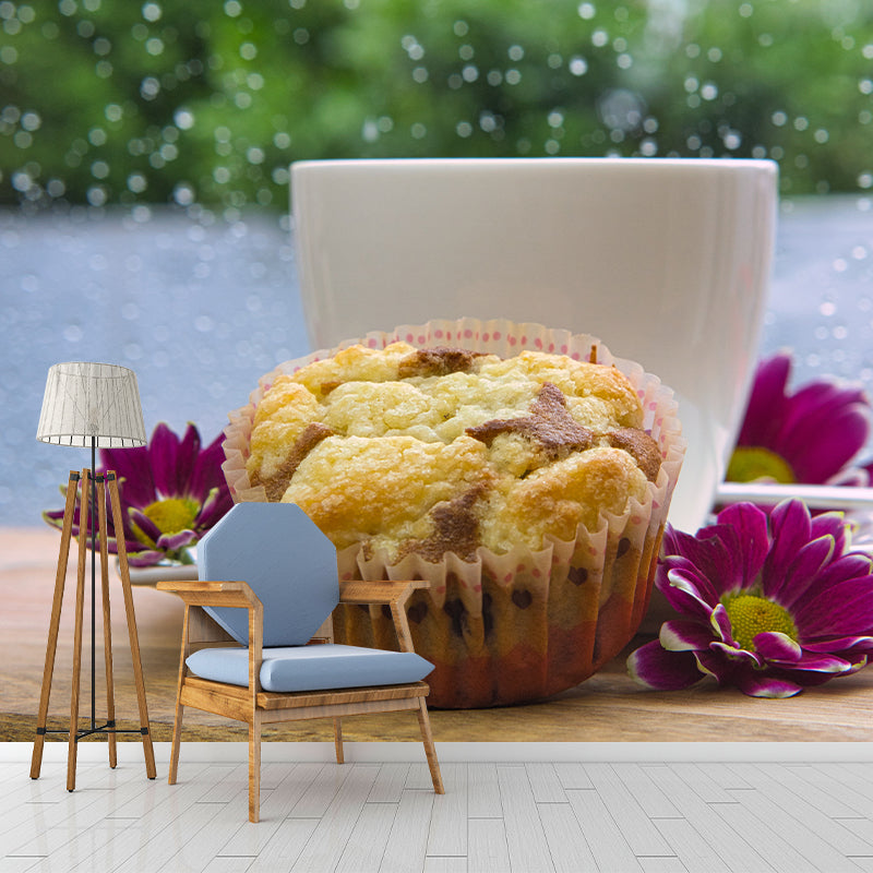 Sweet Pastry Mural Contemporary Style Wall Decor for Cake Shop, Water Resistant