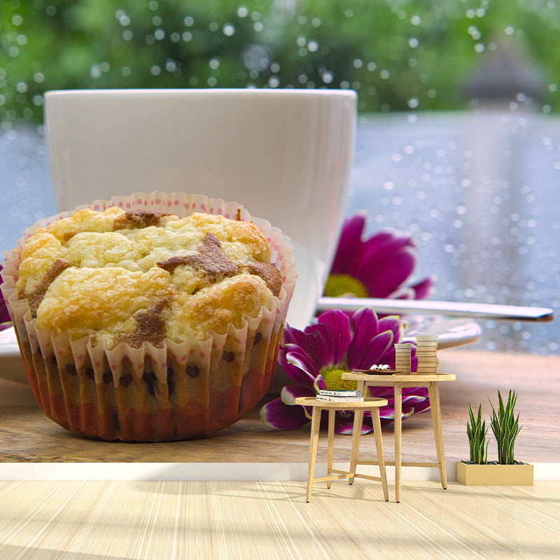 Sweet Pastry Mural Contemporary Style Wall Decor for Cake Shop, Water Resistant