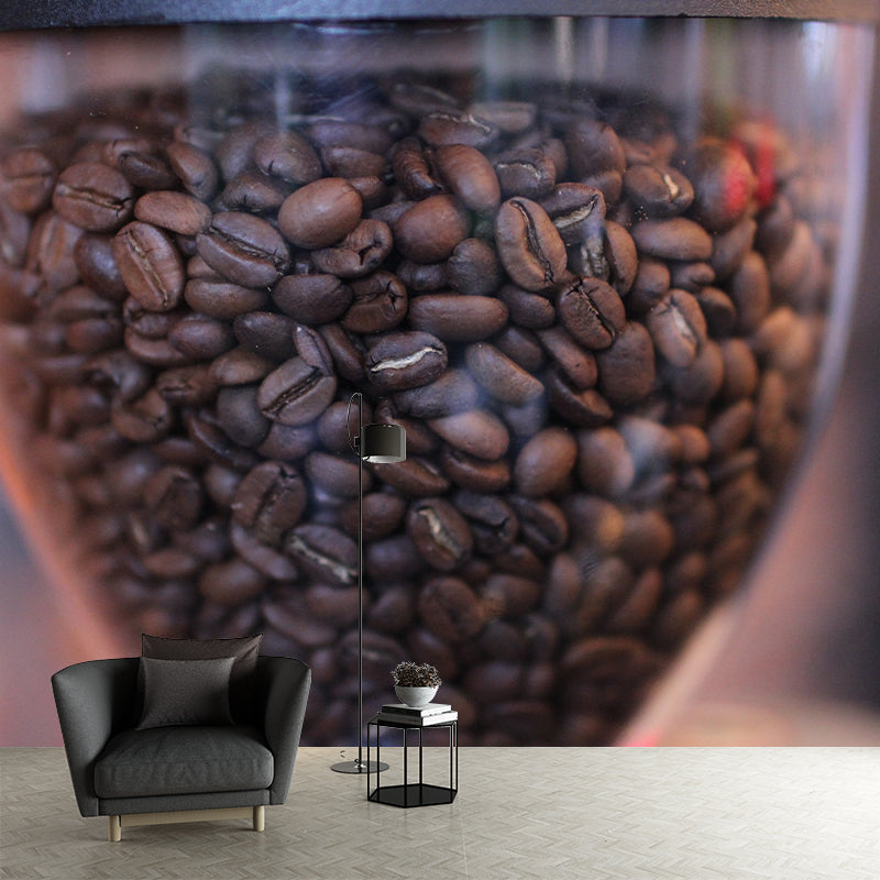 Coffee Beans Mural Contemporary Style Wall Decor for Coffee Shop, Water Resistant