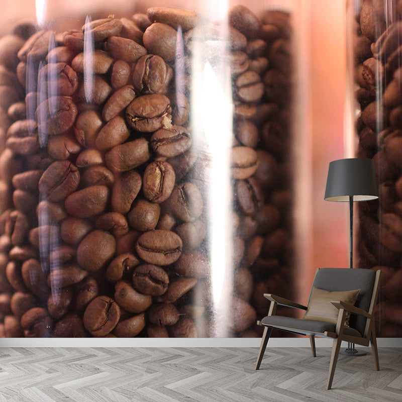 Coffee Beans Mural Contemporary Style Wall Decor for Coffee Shop, Water Resistant