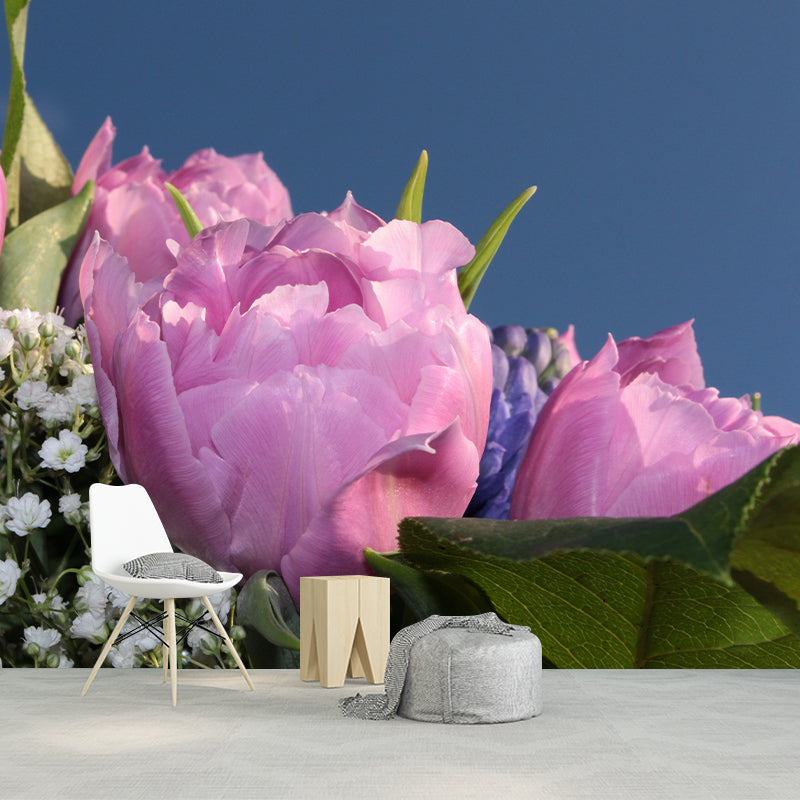 Gypsophila Flowers Wall Murals Stain Resistant Wall Decoration for Sleeping Room