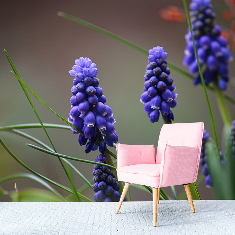 Hyacinth Modern Mural Decal Stain Resistant Wall Covering for Bedroom Bathroom