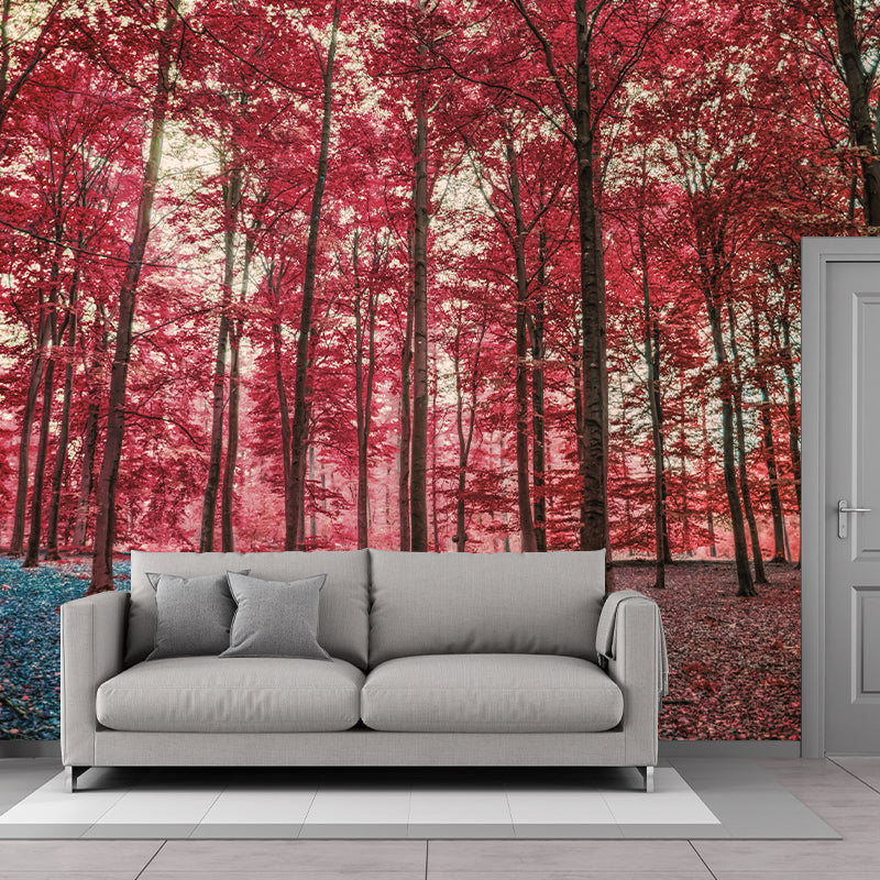Forest Landscape Removable Wall Mural for Sitting Room, Water Resistant