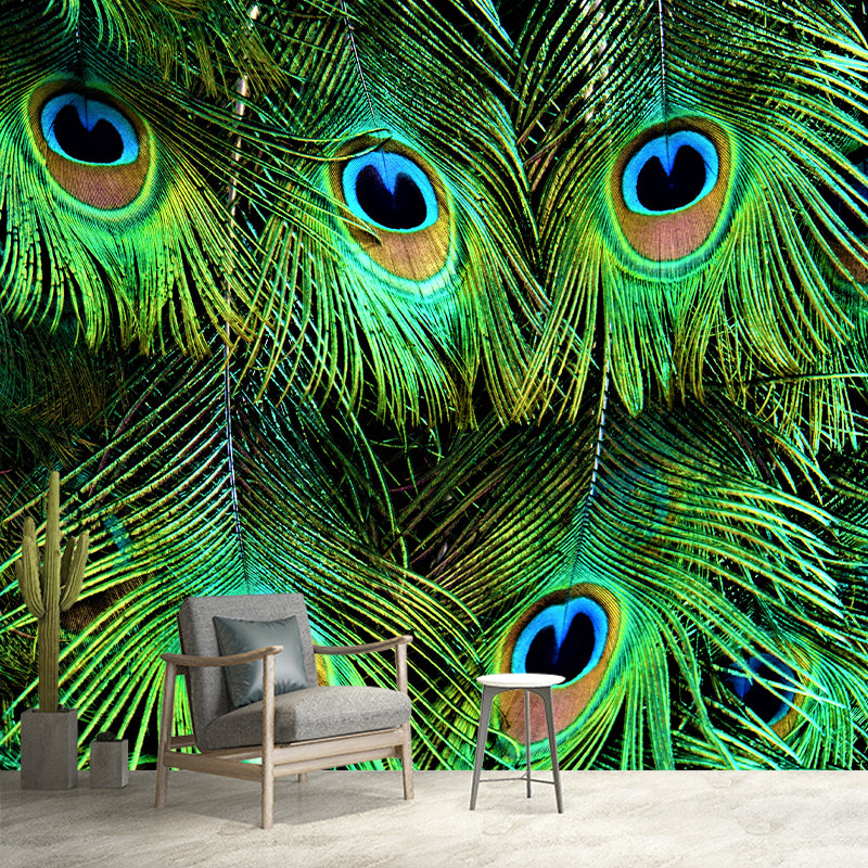 Beautiful Peacock Feathers Mural Customized Modern Wall Covering for Bedroom