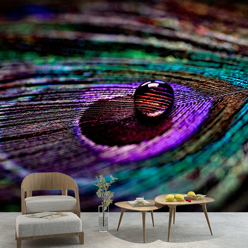 Beautiful Peacock Feathers Mural Customized Modern Wall Covering for Bedroom