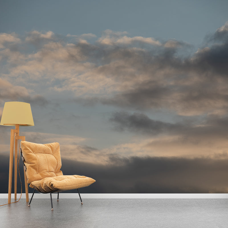 Simple Style Sky Mural Decal Stain Resistant Wallpaper for Living Room Wall Art