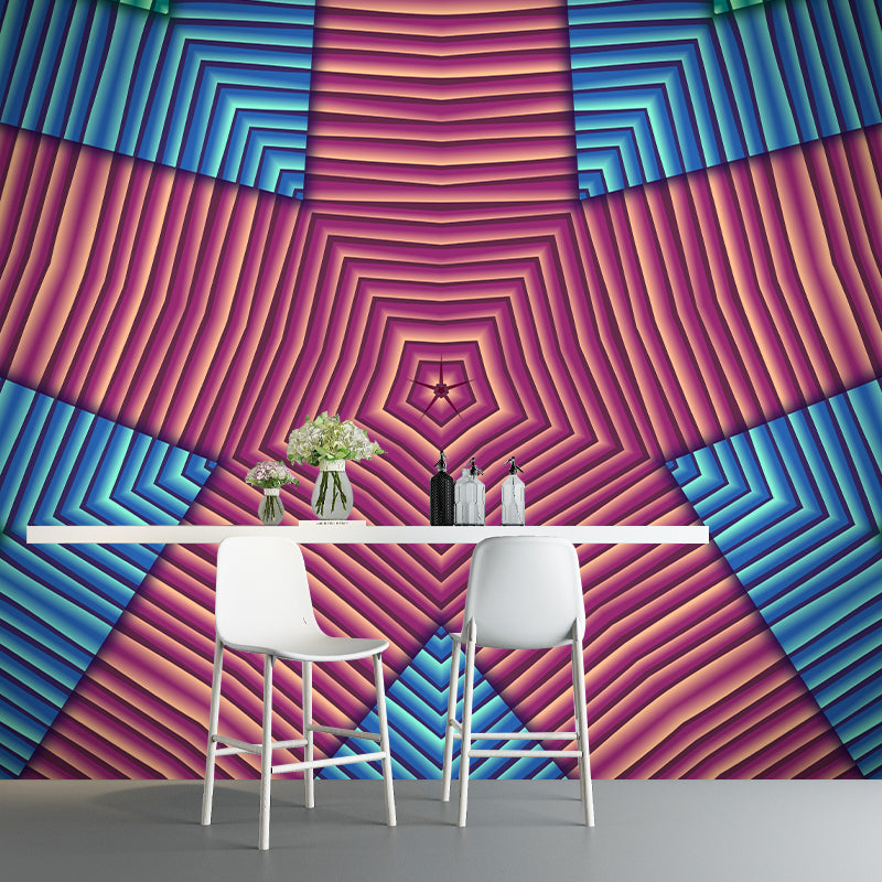 Geometric Illustration Wallpaper Mural Decal Customized Modern Wall Covering for Bedroom