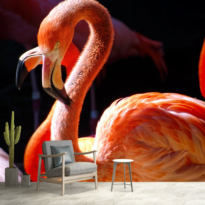 Flamingo Wallpaper Mural Customized Modern Wall Covering for Bedroom, Waterproofing