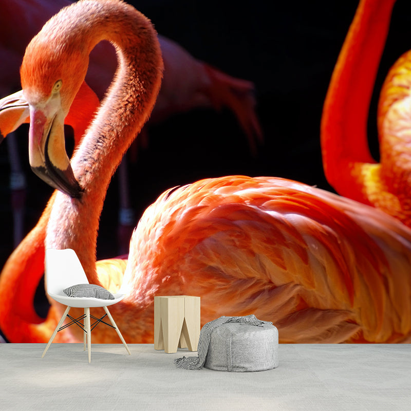 Flamingo Wallpaper Mural Customized Modern Wall Covering for Bedroom, Waterproofing