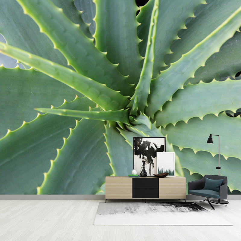 Green Plant Mural Wallpaper for Dining Room Reading Room, Custom Size Available