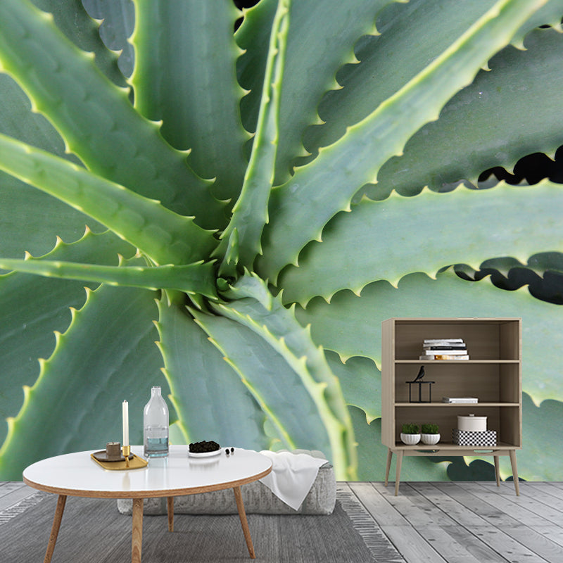 Green Plant Mural Wallpaper for Dining Room Reading Room, Custom Size Available