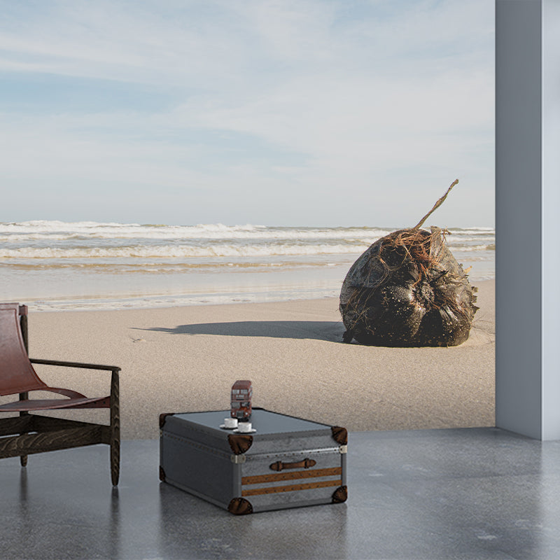 Sea Mural Wallpaper Contemporary Wall Covering for Dining Room, Waterproofing