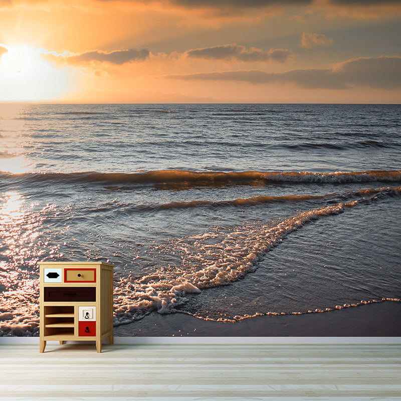 Sea Mural Wallpaper Contemporary Wall Covering for Dining Room, Waterproofing