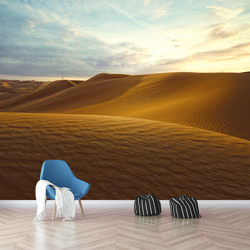 Endless Desert Mural Wallpaper for Sitting Room, Moisture Resistant, Personalized Size Available
