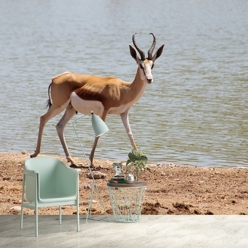 Springbok Mural Wallpaper Stain Resistant Wall Covering for Living Room