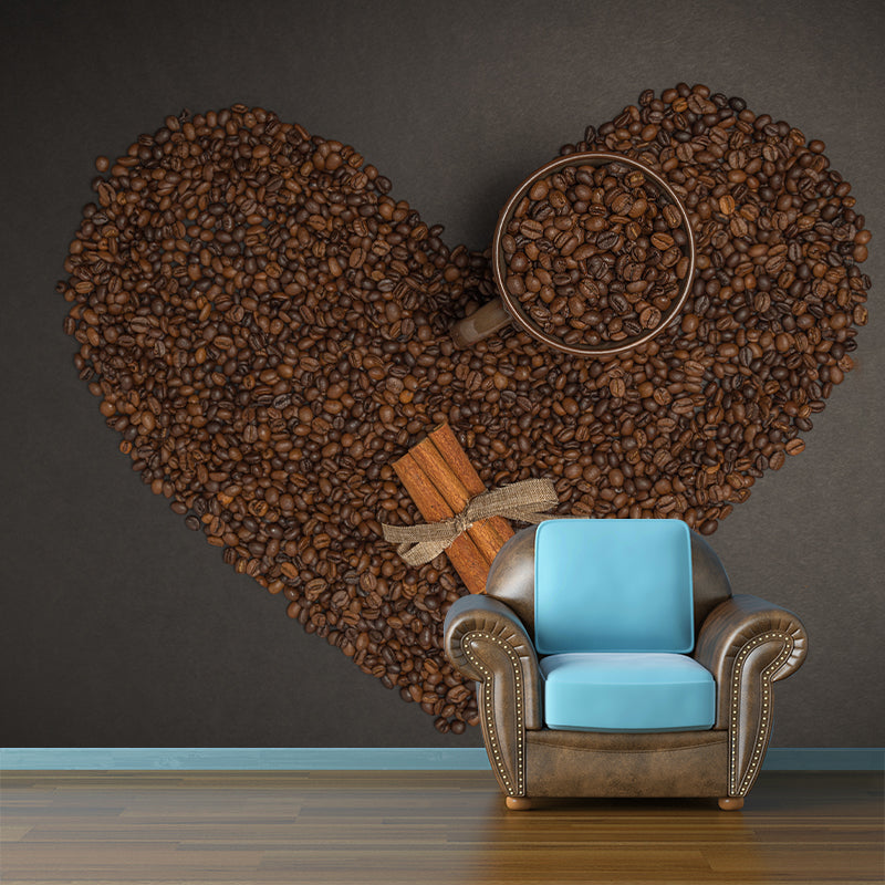 Coffee Beans Mural Commercial Decoration for Coffee Shop, Water Resistant