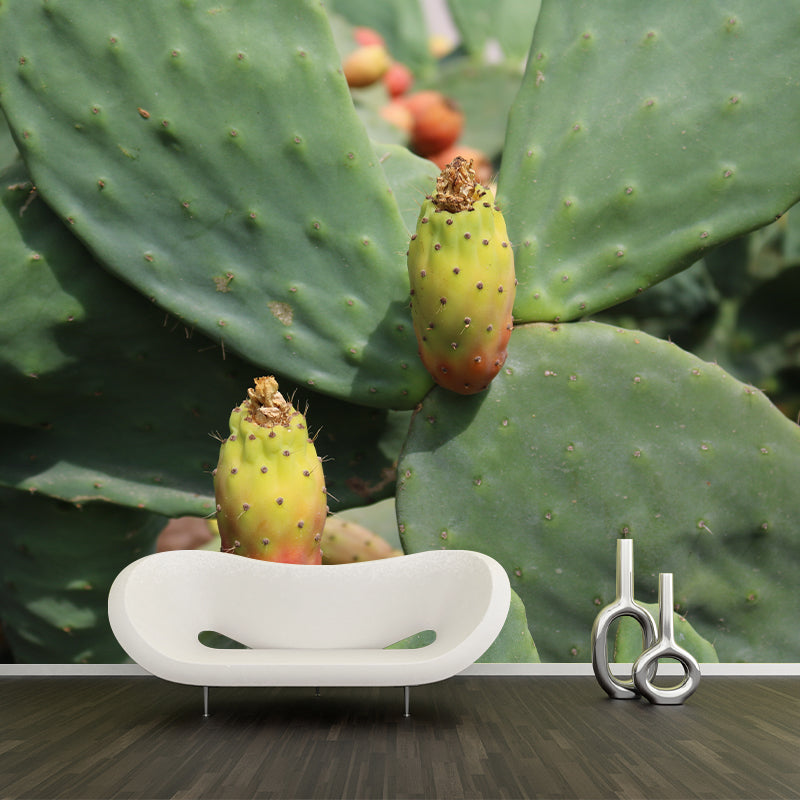 Tropical Cactus Mural Decal Moisture Eco-friendly Wallpaper Resistant for Dining Room