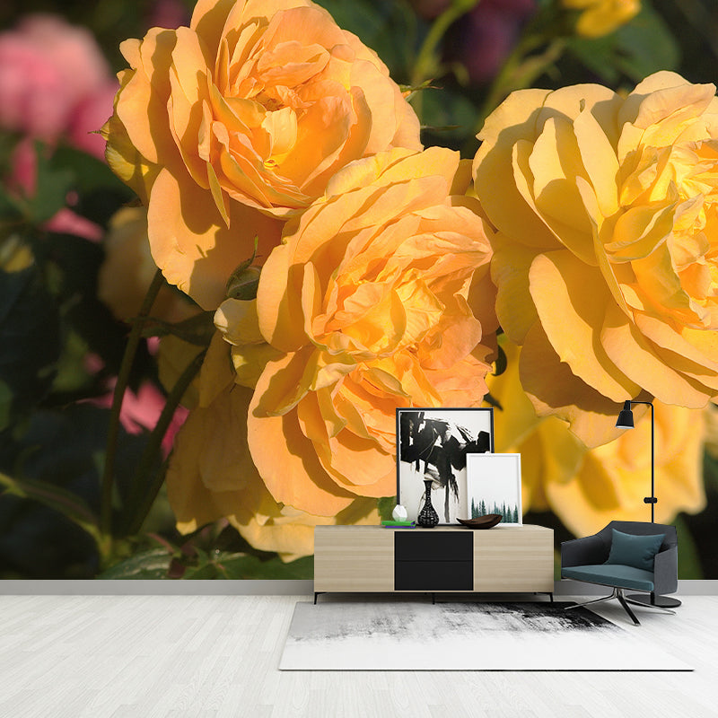 Rose Wall Mural Stain-Resistant Wall Decor for Guest Room, Personalized Size Available