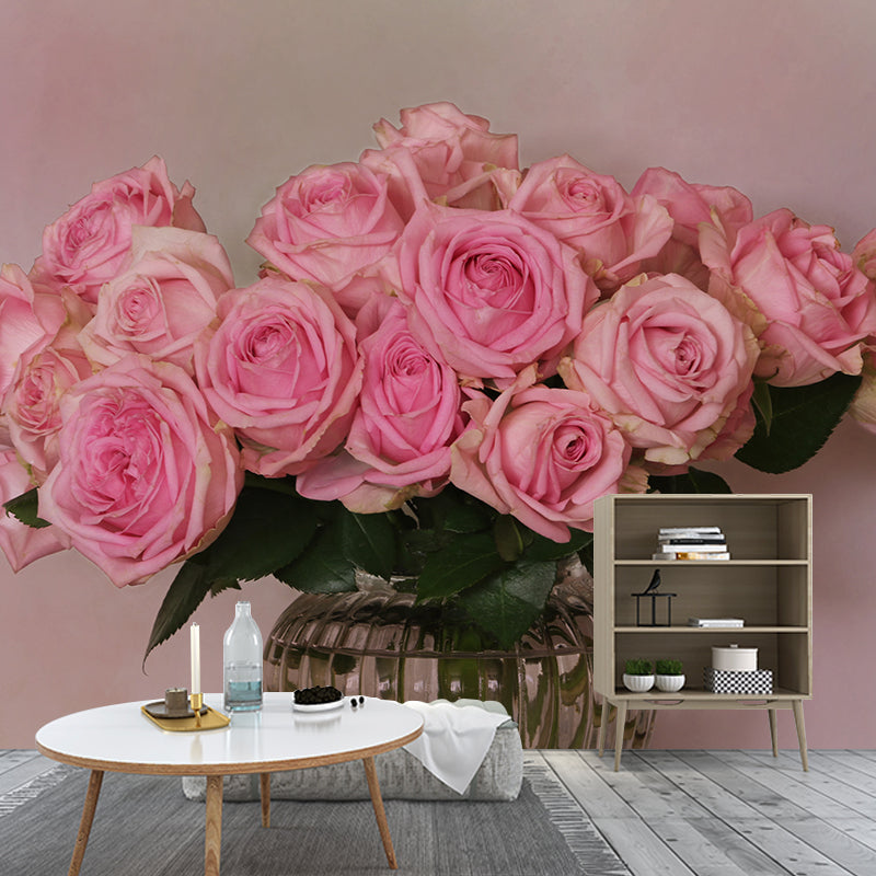Rose Wall Mural Stain-Resistant Wall Decor for Guest Room, Personalized Size Available