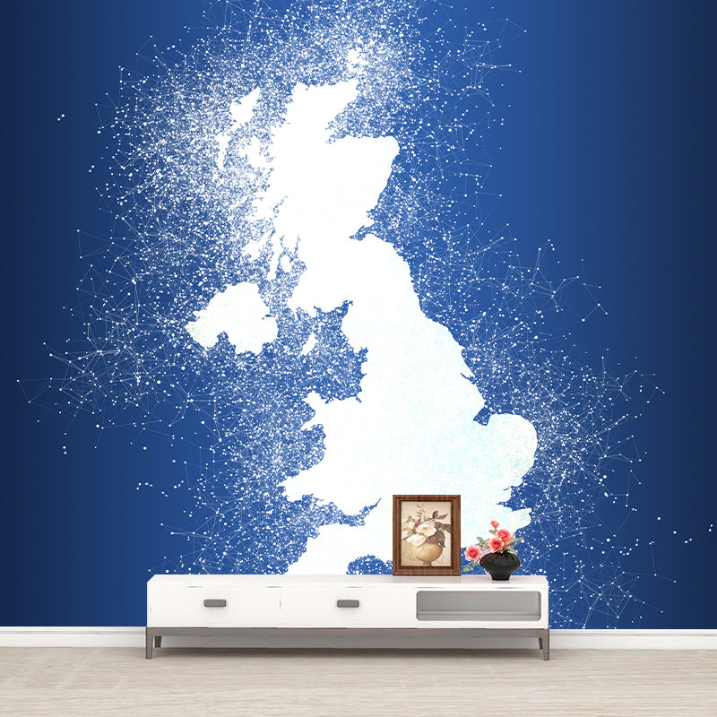 Modern Map Mural Wallpaper Personalized Size Wall Covering for Office Room