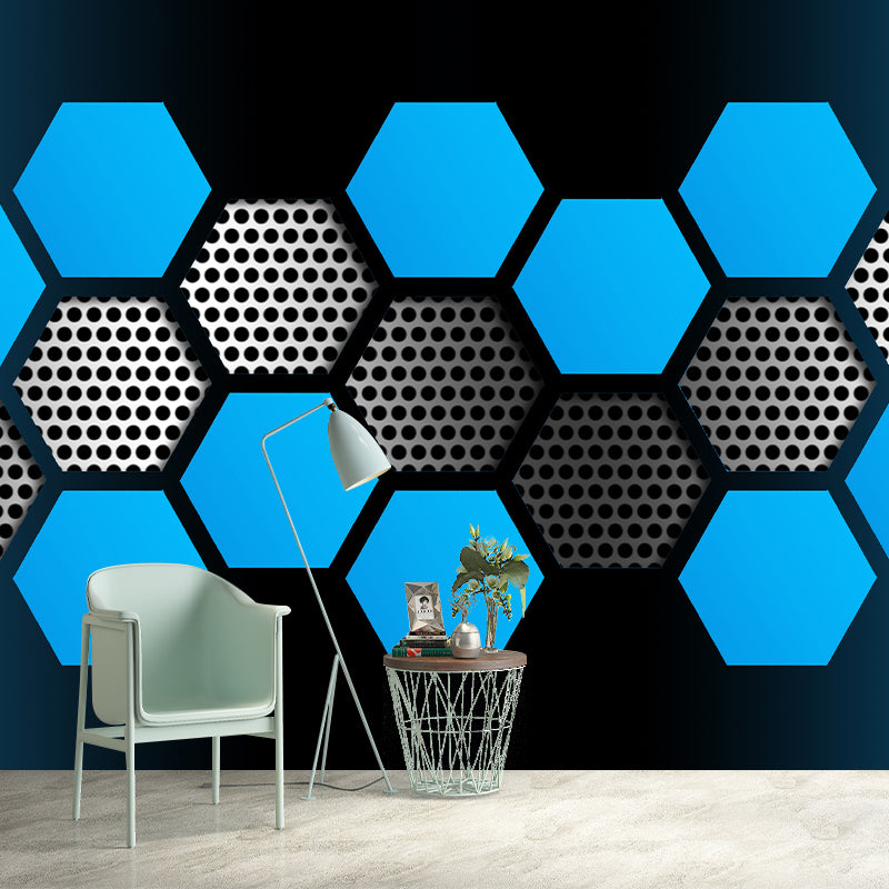 Geometry Mural Wallpaper Personalized Size Wall Covering for Study Room