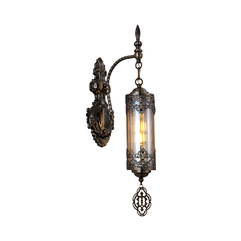 Cylinder Restaurant Wall Sconce Light Turkish Metal 1/2 Lights Bronze Wall Lighting Fixture