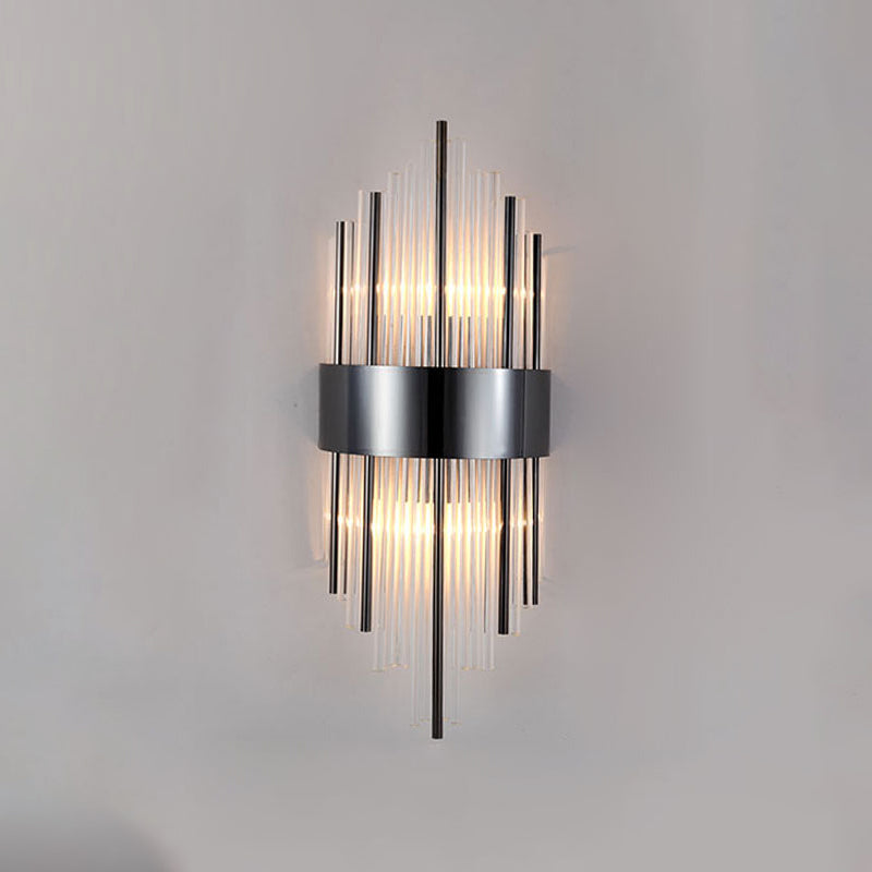 2 lichten Crystal Flush Mount Wall Sconce in zwart/gouden postmodern sconce licht