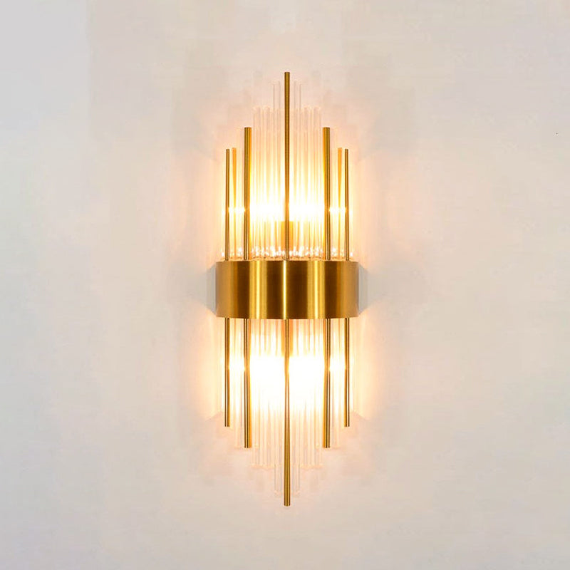 2 lichten Crystal Flush Mount Wall Sconce in zwart/gouden postmodern sconce licht