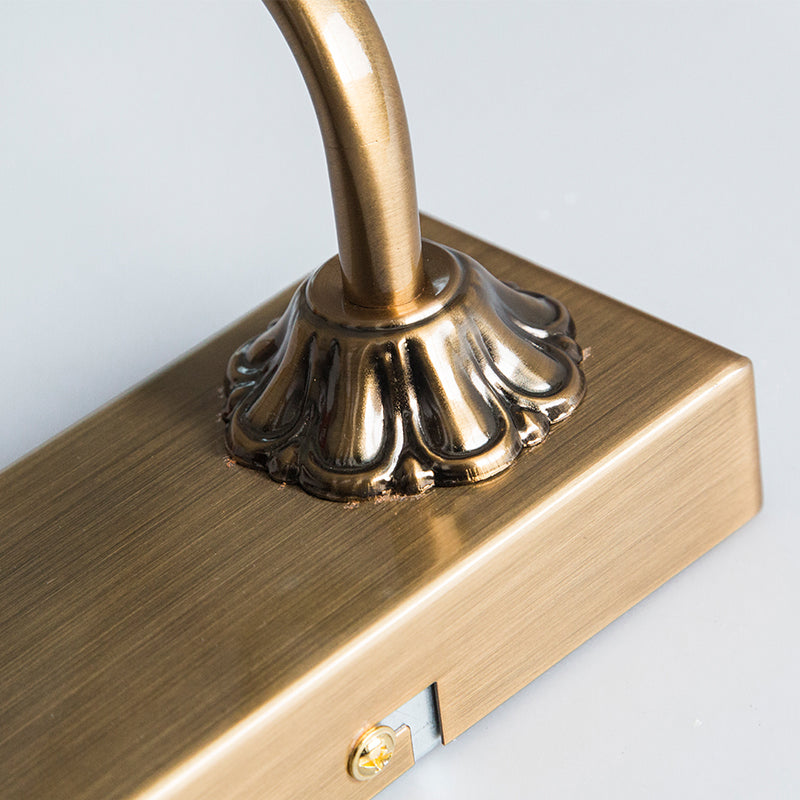 Simple Brass Mirror LED Wall Light Sconces with Acrylic Shade for Bathroom