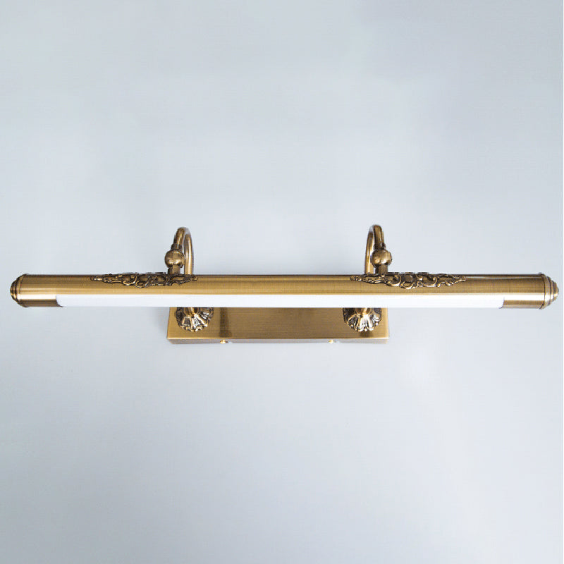 Simple Brass Mirror LED Wall Light Sconces with Acrylic Shade for Bathroom