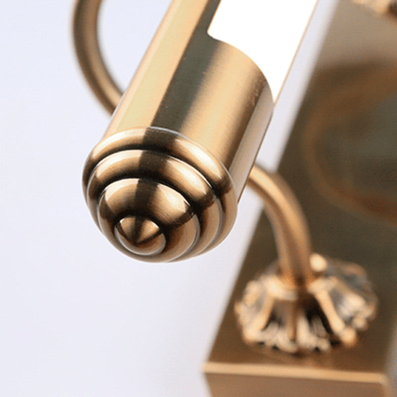 Simple Brass Mirror LED Wall Light Sconces with Acrylic Shade for Bathroom