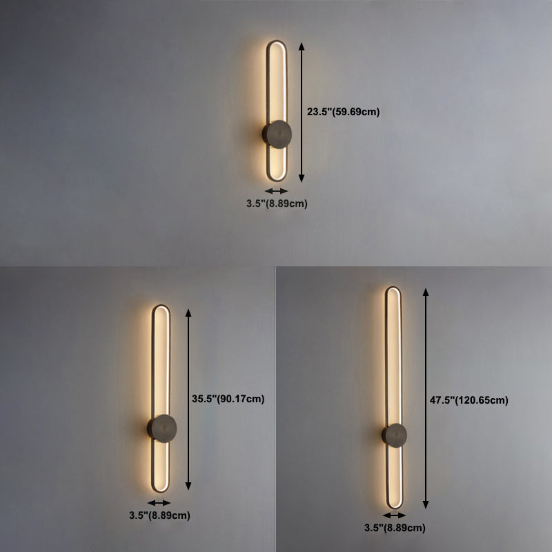 Oval Wall Lamp Aluminum Simple Design Simple Style LED Light Wall Sconce