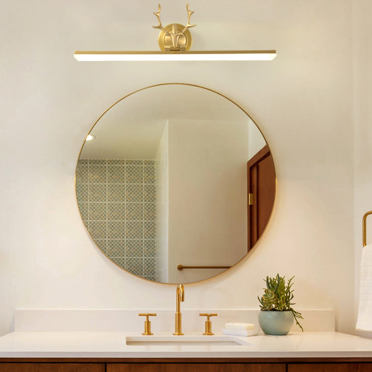 Brass LED Wall Sconce Wall Light Fixtures Metallic Sconce Lighting for Bathroom