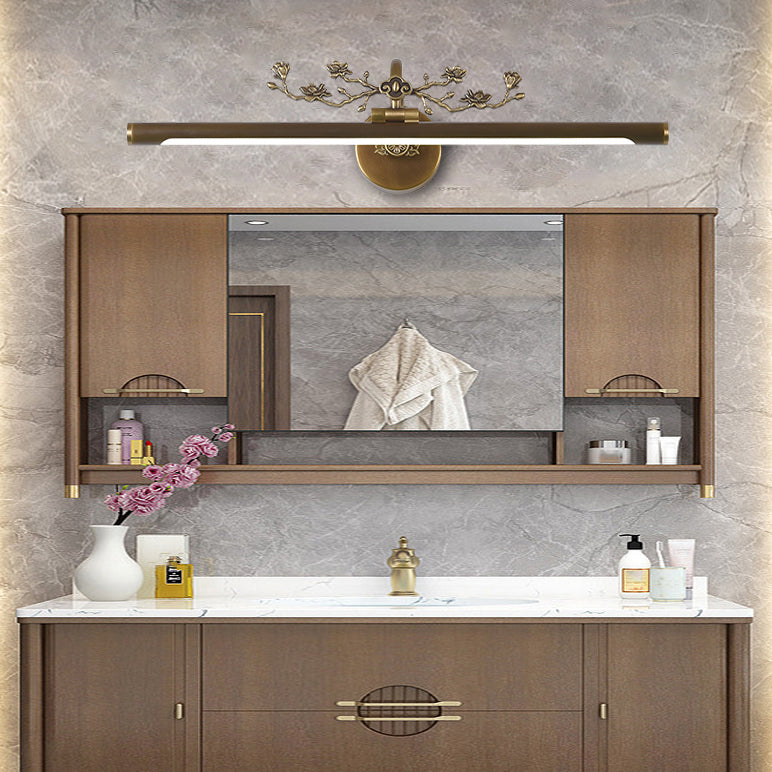 Brass LED Wall Sconce Indoor Wall Sconce Lighting with Acrylic Shade for Bathroom