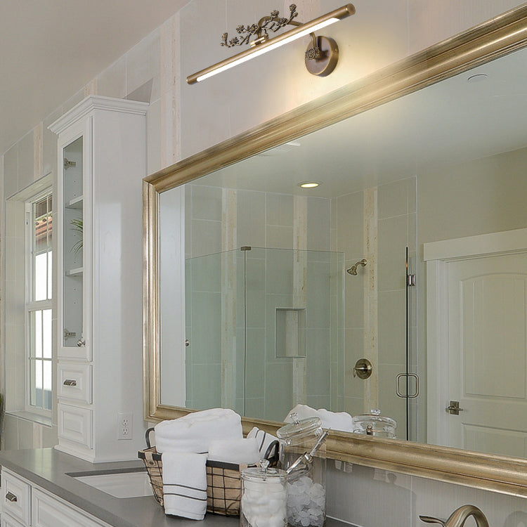 Brass LED Wall Sconce Indoor Wall Sconce Lighting with Acrylic Shade for Bathroom