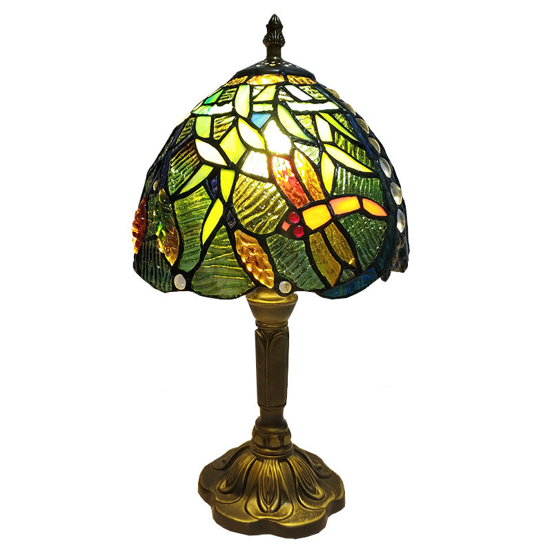 Schüssel Nachttisch Lampe Single-Bulb Buntglas Tiffany Tisch leichte Ideen für das Restaurant