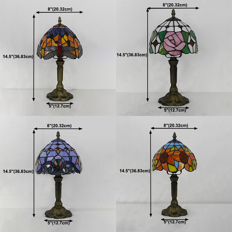 Schüssel Nachttisch Lampe Single-Bulb Buntglas Tiffany Tisch leichte Ideen für das Restaurant
