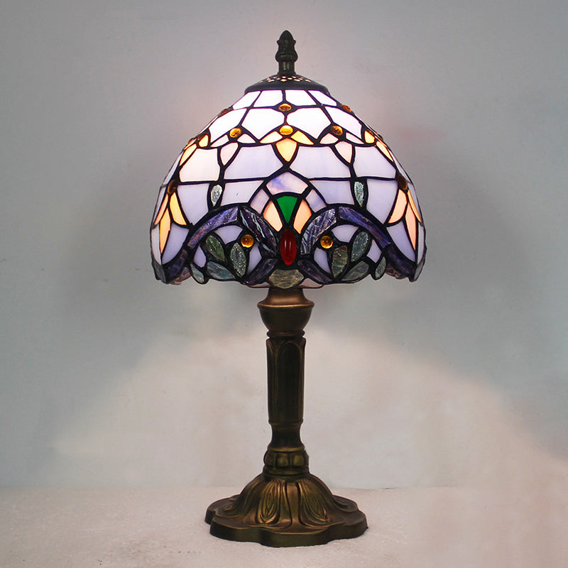 Schüssel Nachttisch Lampe Single-Bulb Buntglas Tiffany Tisch leichte Ideen für das Restaurant