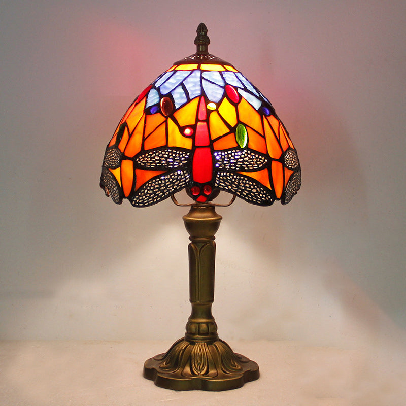 Schüssel Nachttisch Lampe Single-Bulb Buntglas Tiffany Tisch leichte Ideen für das Restaurant