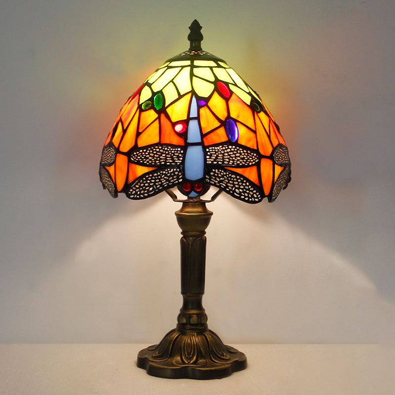 Schüssel Nachttisch Lampe Single-Bulb Buntglas Tiffany Tisch leichte Ideen für das Restaurant